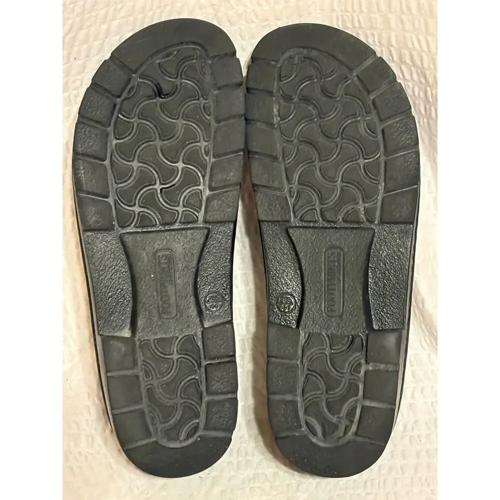 Birkenstock Mens Black Leather Loafers by Footprints CorkBed EU44 US 11-11.5 EUC